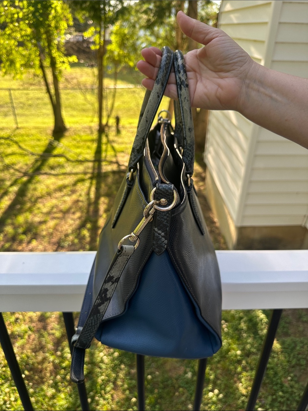 Coach Morgan Satchel in Exotic Trim Leather (Coach F35887) - Picture 8 of 16